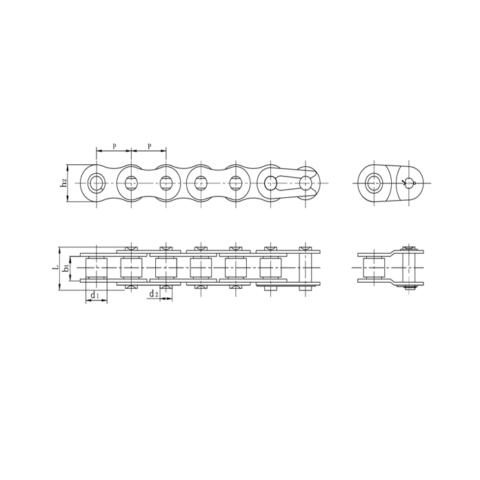 Ruostumattomasta teräksestä valmistetut lyhytjakoiset tarkkuusrullaketjut