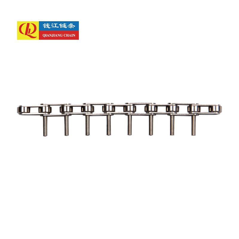 Ruostumattomasta teräksestä valmistetut kaksijakoiset kuljetinketjut pidennetyillä tapeilla