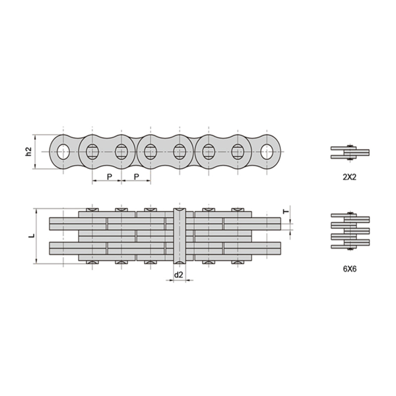 (LL-sarja) Vähän huoltoa vaativat erittäin vakaat lehtiketjut